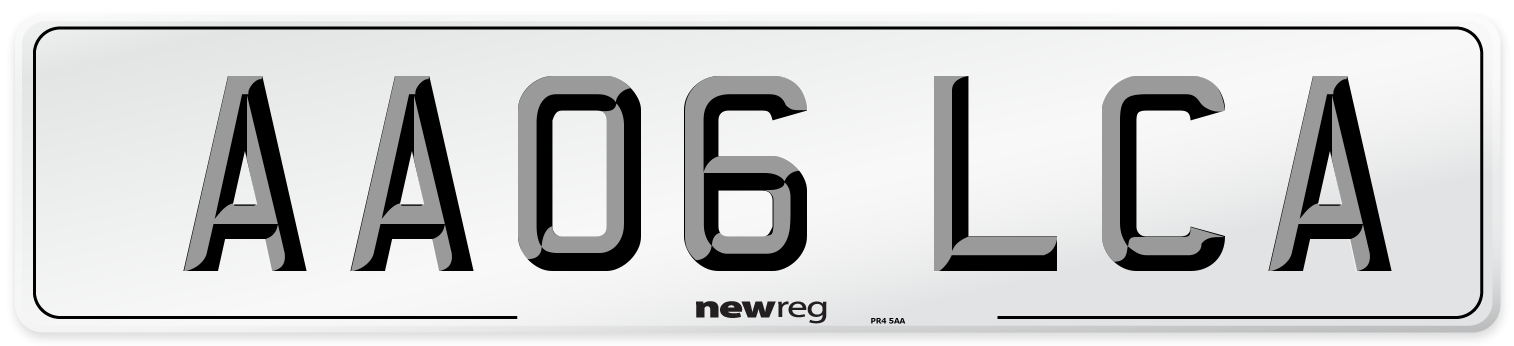 AA06 LCA Number Plate from New Reg